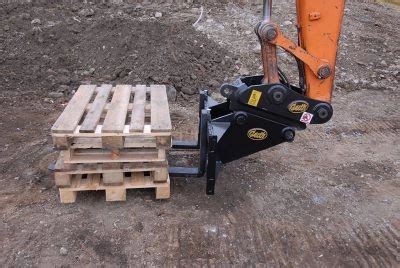 pallet forks for mini excavator|8 tonne forks for excavator.